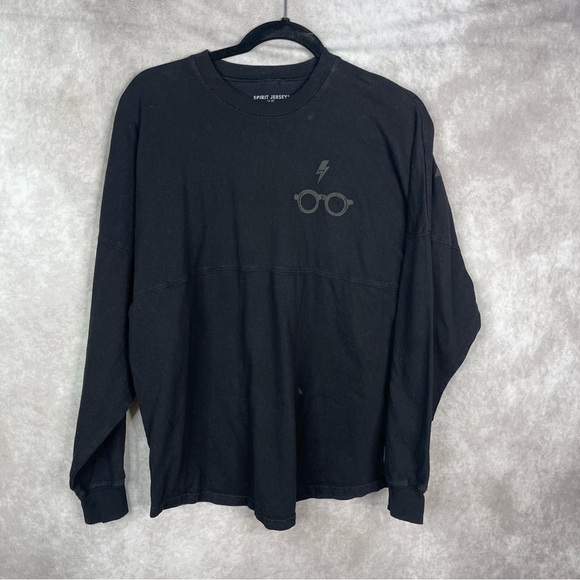 Harry Potter Spellout Spirit Jersey Wizarding World In Black Size XS - Picture 1 of 5